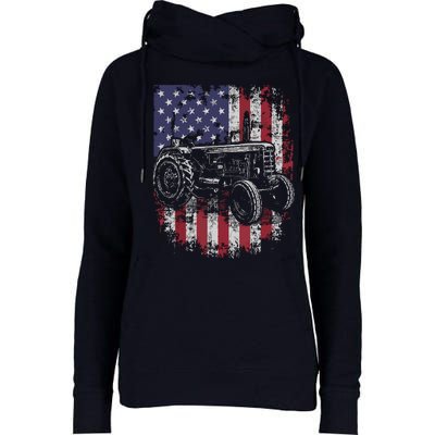 Patriotic Tractor American Flag Tractor Farmer Farm Gift Men Womens Funnel Neck Pullover Hood