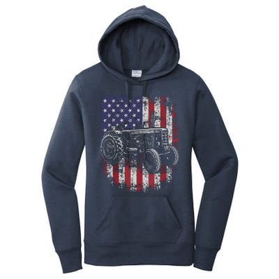 Patriotic Tractor American Flag Tractor Farmer Farm Gift Men Women's Pullover Hoodie