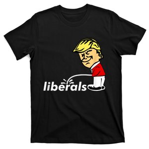 Pro Trump Anti Liberal Donald Trump Pissing On Liberals T-Shirt