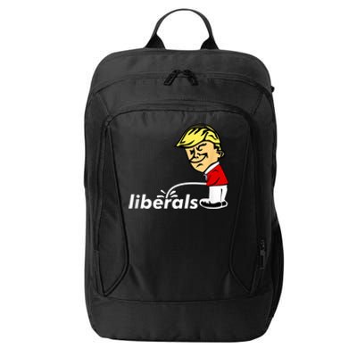 Pro Trump Anti Liberal Donald Trump Pissing On Liberals City Backpack