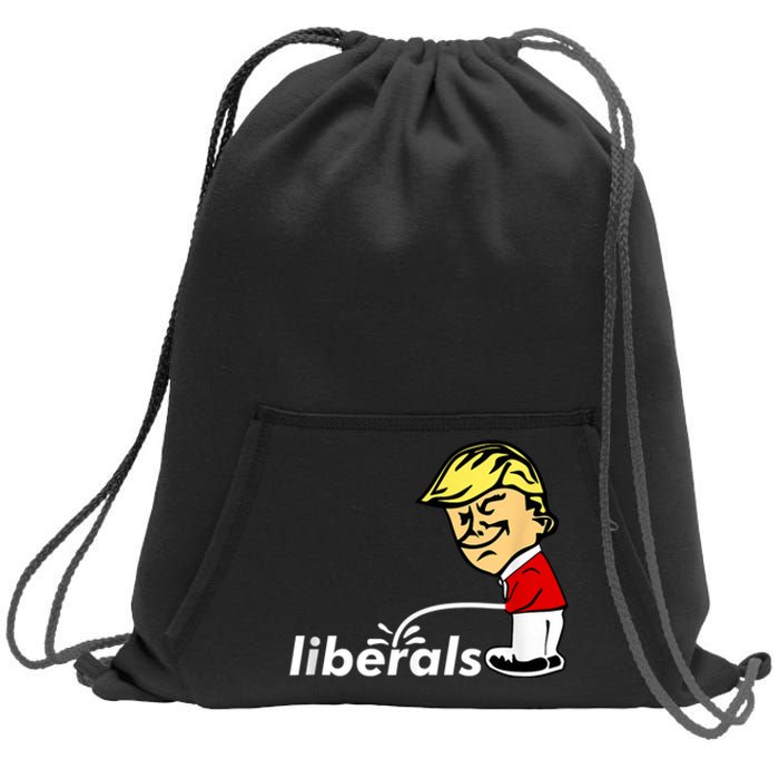 Pro Trump Anti Liberal Donald Trump Pissing On Liberals Sweatshirt Cinch Pack Bag