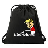 Pro Trump Anti Liberal Donald Trump Pissing On Liberals Drawstring Bag