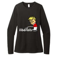 Pro Trump Anti Liberal Donald Trump Pissing On Liberals Womens CVC Long Sleeve Shirt