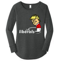 Pro Trump Anti Liberal Donald Trump Pissing On Liberals Women's Perfect Tri Tunic Long Sleeve Shirt