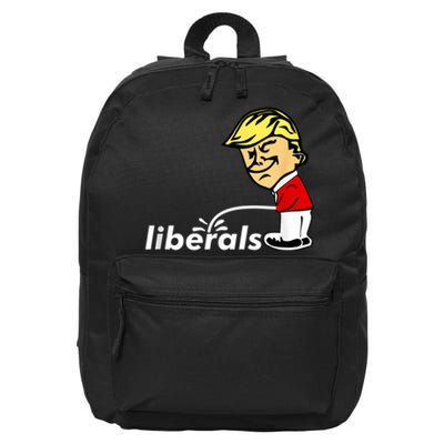 Pro Trump Anti Liberal Donald Trump Pissing On Liberals 16 in Basic Backpack