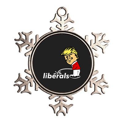 Pro Trump Anti Liberal Donald Trump Pissing On Liberals Metallic Star Ornament