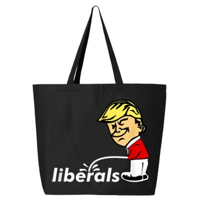 Pro Trump Anti Liberal Donald Trump Pissing On Liberals 25L Jumbo Tote