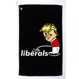 Pro Trump Anti Liberal Donald Trump Pissing On Liberals Platinum Collection Golf Towel