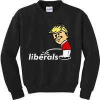 Pro Trump Anti Liberal Donald Trump Pissing On Liberals Kids Sweatshirt