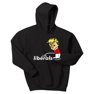 Pro Trump Anti Liberal Donald Trump Pissing On Liberals Kids Hoodie