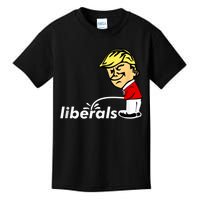 Pro Trump Anti Liberal Donald Trump Pissing On Liberals Kids T-Shirt