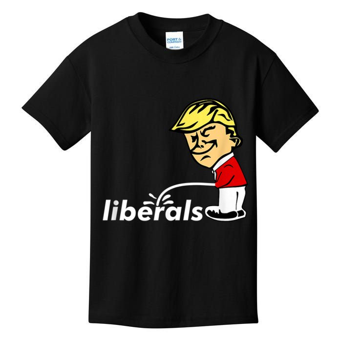 Pro Trump Anti Liberal Donald Trump Pissing On Liberals Kids T-Shirt