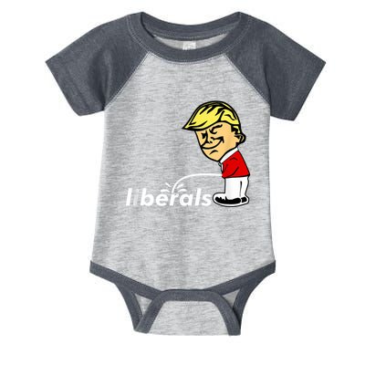 Pro Trump Anti Liberal Donald Trump Pissing On Liberals Infant Baby Jersey Bodysuit