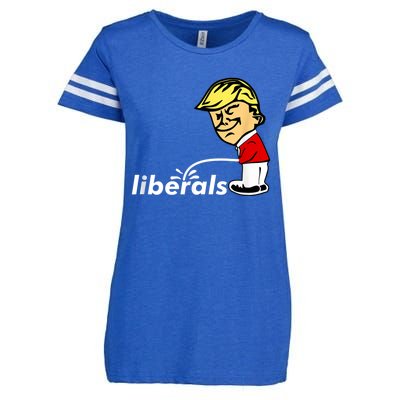 Pro Trump Anti Liberal Donald Trump Pissing On Liberals Enza Ladies Jersey Football T-Shirt