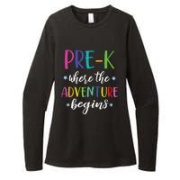 Pre-K Teacher Adventure Begins First Day Preschool Teachers Womens CVC Long Sleeve Shirt