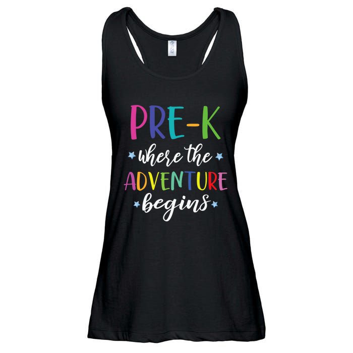 Pre-K Teacher Adventure Begins First Day Preschool Teachers Ladies Essential Flowy Tank