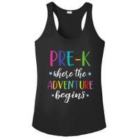 Pre-K Teacher Adventure Begins First Day Preschool Teachers Ladies PosiCharge Competitor Racerback Tank