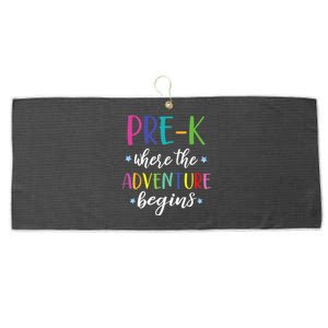 Pre-K Teacher Adventure Begins First Day Preschool Teachers Large Microfiber Waffle Golf Towel