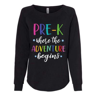 Pre-K Teacher Adventure Begins First Day Preschool Teachers Womens California Wash Sweatshirt