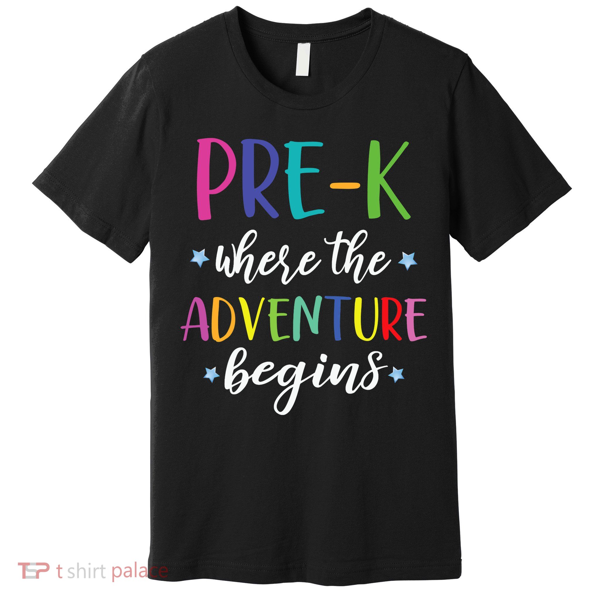 Pre-K Teacher Adventure Begins First Day Preschool Teachers Premium T-Shirt