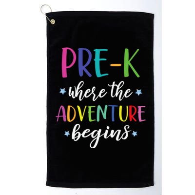 Pre-K Teacher Adventure Begins First Day Preschool Teachers Platinum Collection Golf Towel