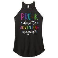 Pre-K Teacher Adventure Begins First Day Preschool Teachers Women's Perfect Tri Rocker Tank