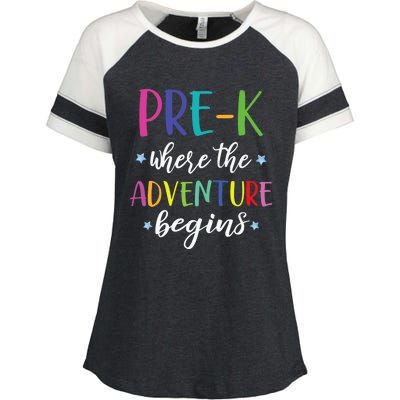 Pre-K Teacher Adventure Begins First Day Preschool Teachers Enza Ladies Jersey Colorblock Tee