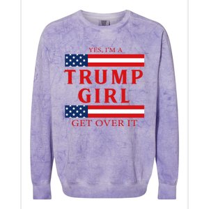 Proud Trump America Flag Colorblast Crewneck Sweatshirt