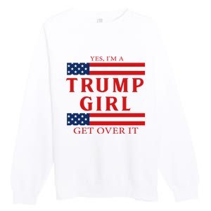 Proud Trump America Flag Premium Crewneck Sweatshirt