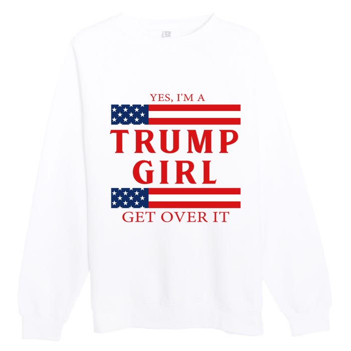 Proud Trump America Flag Premium Crewneck Sweatshirt