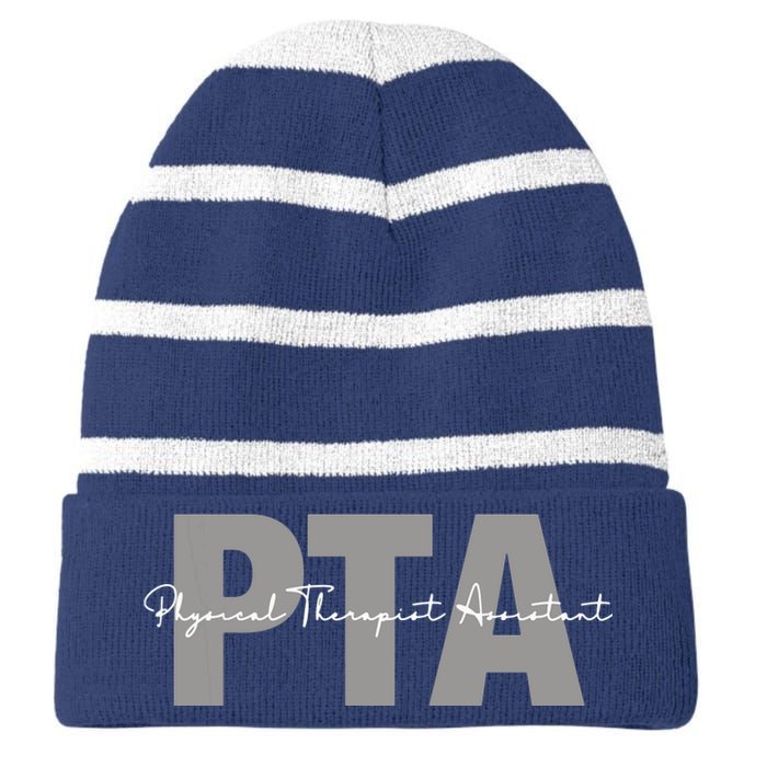 Physical Therapist Assistant PTA Physical Therapy Assistant Striped Beanie with Solid Band