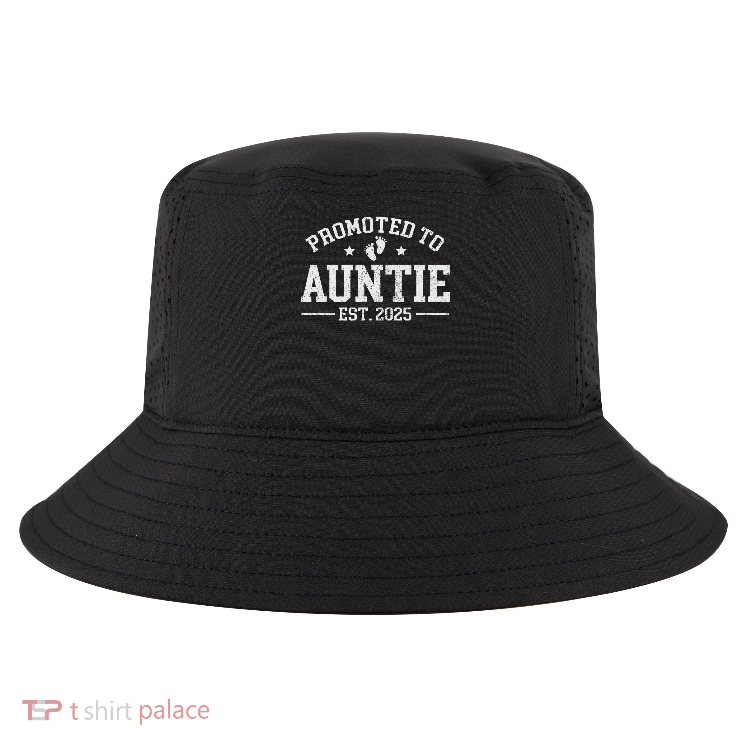 Promoted To Auntie Est. 2025 Baby Announcement For Aunt Cool Comfort Performance Bucket Hat