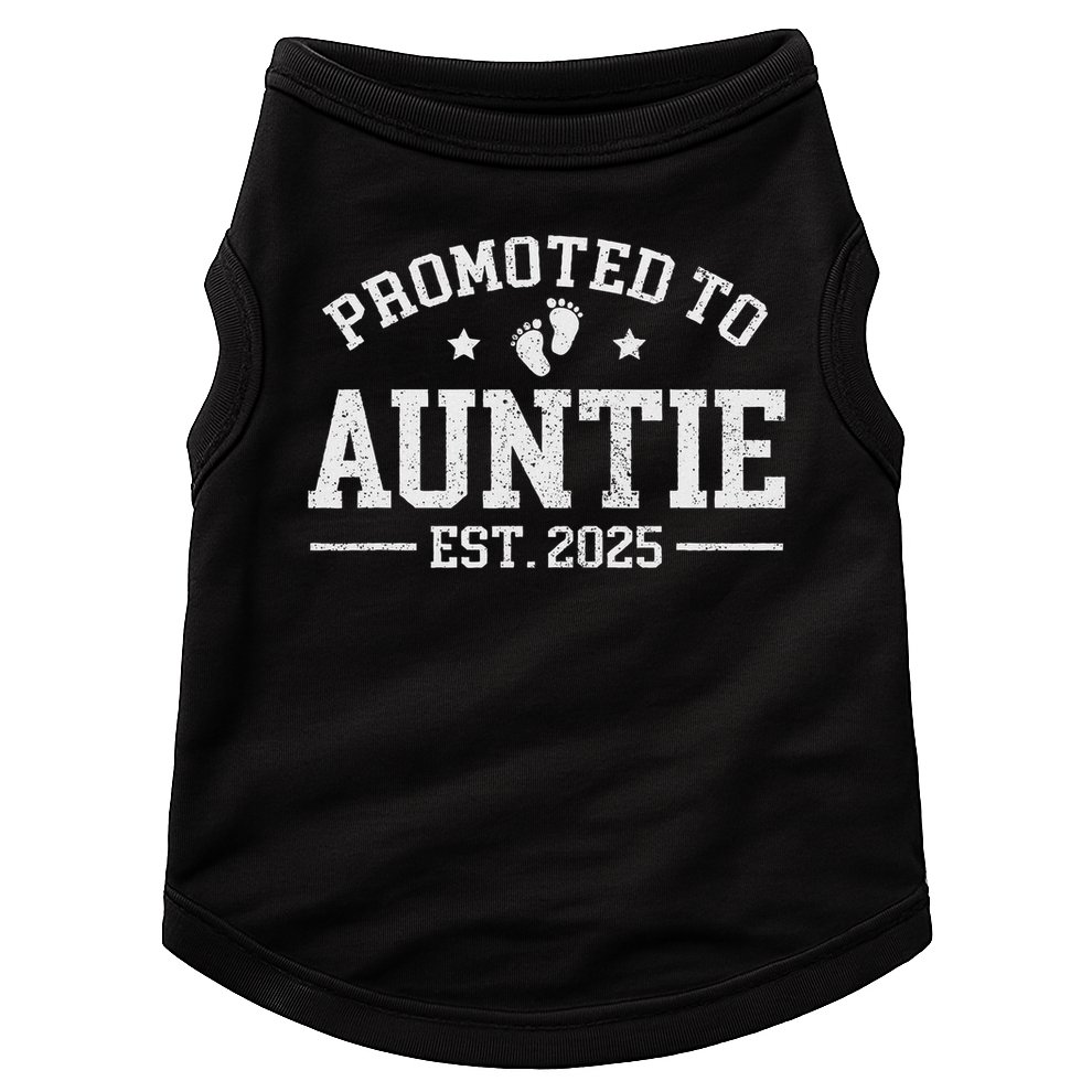 Promoted To Auntie Est. 2025 Baby Announcement For Aunt Doggie Tank