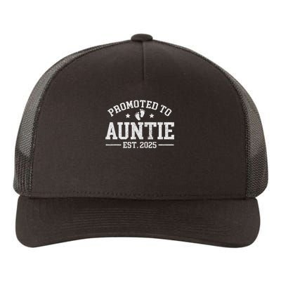 Promoted To Auntie Est. 2025 Baby Announcement For Aunt Yupoong Adult 5-Panel Trucker Hat