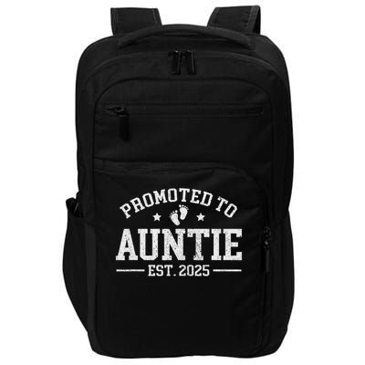 Promoted To Auntie Est. 2025 Baby Announcement For Aunt Impact Tech Backpack