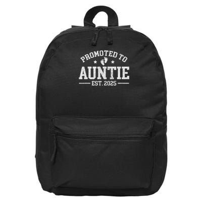 Promoted To Auntie Est. 2025 Baby Announcement For Aunt 16 in Basic Backpack