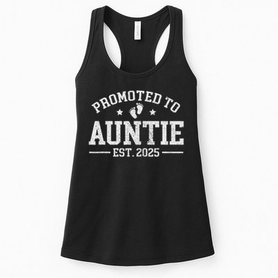 Promoted To Auntie Est. 2025 Baby Announcement For Aunt Womens Tank Top