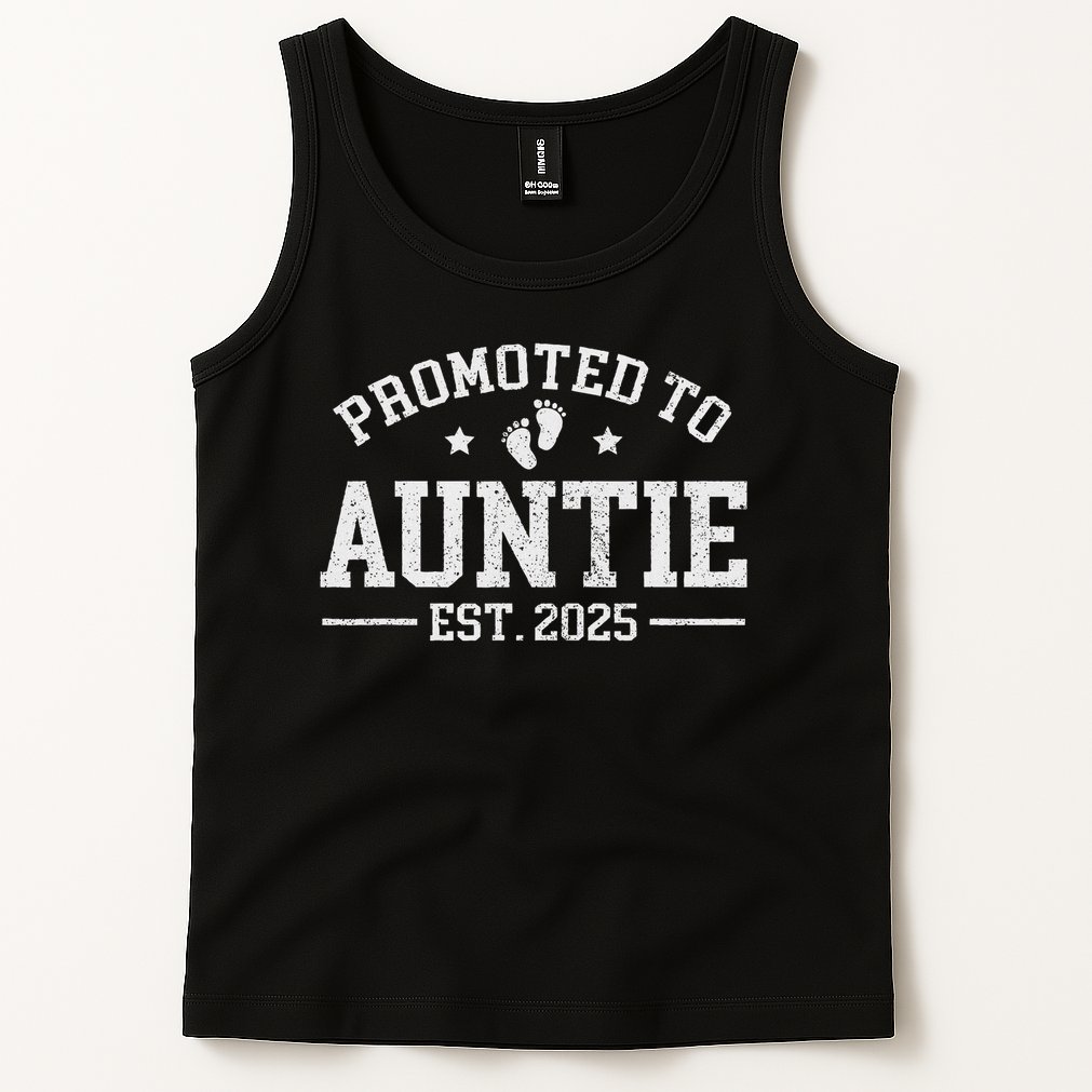 Promoted To Auntie Est. 2025 Baby Announcement For Aunt Tank Top
