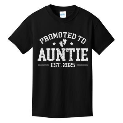 Promoted To Auntie Est. 2025 Baby Announcement For Aunt Kids T-Shirt