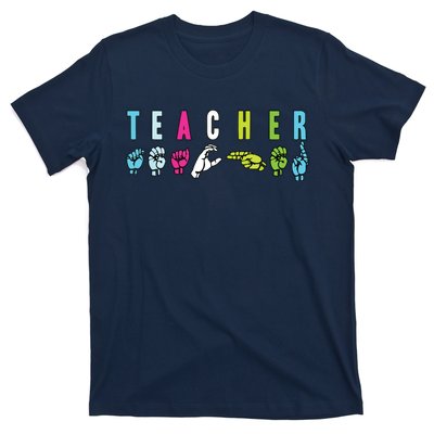 Proud Teacher ASL Sign Language Gestures T-Shirt