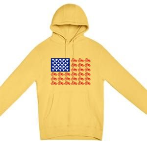 Patriotic Tractor American Flag 4th Of July Farmer Cow Lover Cute Gift Premium Pullover Hoodie