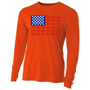 Patriotic Tractor American Flag 4th Of July Farmer Cow Lover Cute Gift Cooling Performance Long Sleeve Crew