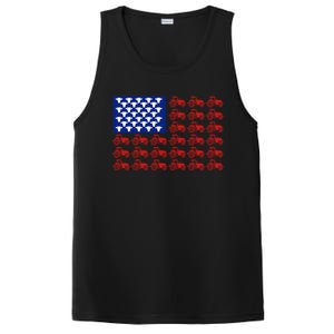 Patriotic Tractor American Flag 4th Of July Farmer Cow Lover Cute Gift PosiCharge Competitor Tank