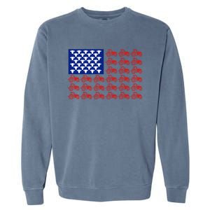 Patriotic Tractor American Flag 4th Of July Farmer Cow Lover Cute Gift Garment-Dyed Sweatshirt