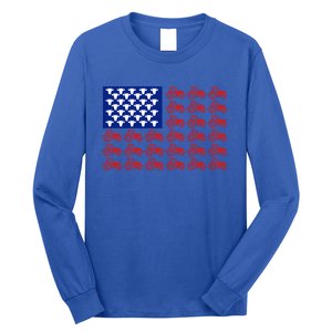 Patriotic Tractor American Flag 4th Of July Farmer Cow Lover Cute Gift Long Sleeve Shirt