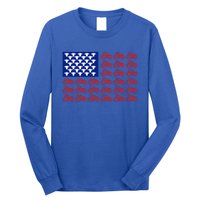 Patriotic Tractor American Flag 4th Of July Farmer Cow Lover Cute Gift Long Sleeve Shirt