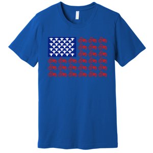 Patriotic Tractor American Flag 4th Of July Farmer Cow Lover Cute Gift Premium T-Shirt