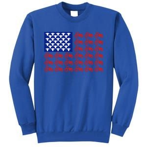 Patriotic Tractor American Flag 4th Of July Farmer Cow Lover Cute Gift Tall Sweatshirt