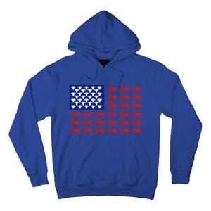 Patriotic Tractor American Flag 4th Of July Farmer Cow Lover Cute Gift Tall Hoodie