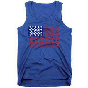 Patriotic Tractor American Flag 4th Of July Farmer Cow Lover Cute Gift Tank Top